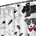 thumbnail image 3 of Scribble Dogs Shower Curtain 72"x72" ,Bathroom Decorative Shower Curtains Set with 12 Hooks,Modern Waterproof Washable Shower Curtain, 3 of 6