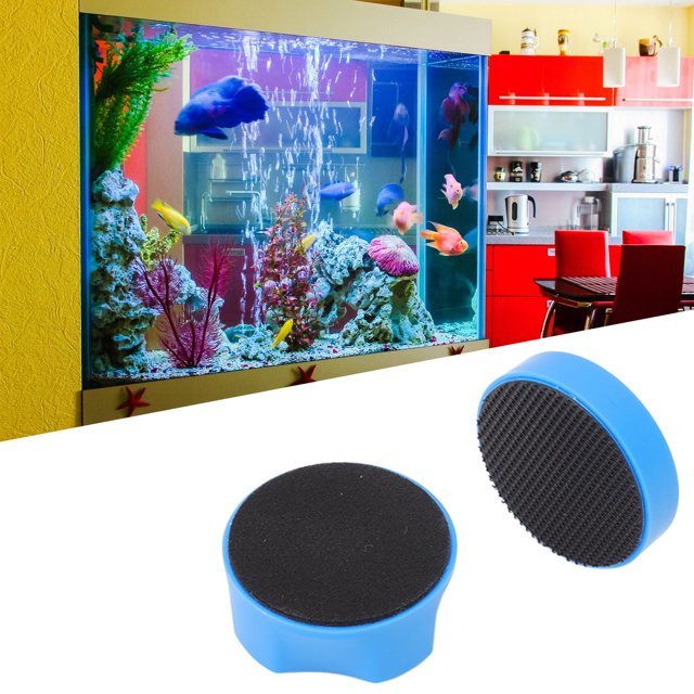 Aquarium Scraper, Intelligent Small Glass Cleaner Efficient for Aquarium Black,Blue