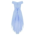 thumbnail image 2 of Haitryli Girls Off Shoulder Evening Gown High Low Hem Wedding Party Dress Formal Gown Light Blue 10, 2 of 5