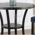 thumbnail image 4 of Roundhill Furniture Biony 36" Round Bistro Set with 2 Pub-Chairs in Espresso/Blue, 4 of 8