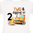 thumbnail image 4 of Inktastic Two and Digging It Bulldozer 2nd Birthday Boys or Girls Long Sleeve Baby Bodysuit, 4 of 5