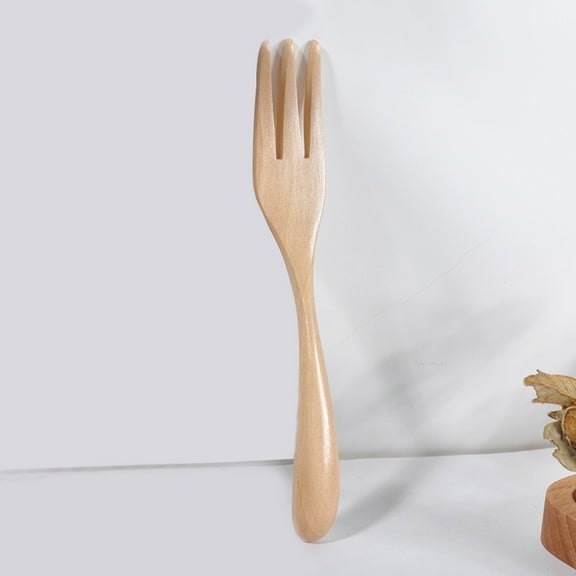 Wooden fork Kitchen Cooking Utensil Tools Tasting Cooking Carving Grilling Tableware Wood Meat fork for Desserts Salad Household Gifts 6/5/4/3/2/1PCS