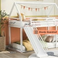 thumbnail image 4 of Kacho Metal House Bunk Bed with Slide, Twin Over Twin House Bunk Bed with Ladder and Slide, Metal Bunk Bed Frame with Stairs, Guardrail for Teens, White, 4 of 7