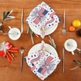thumbnail image 3 of Iauyy Satin Napkins Set of 6- Liberty 4th Of July DIY Printing Decoration Cloth Napkin- Easy Care for Home/Party, 3 of 8