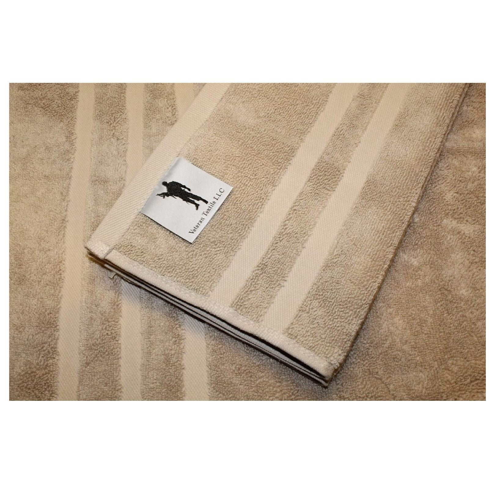Veteran Textile - 6 Pieces-100% Turkish Cotton - Luxury Towel Set for Bathroom & Kitchen, 2 Bath Towels, 2 Hand Towels & 2 WashCloths (Valued $79.99) ( Tan)