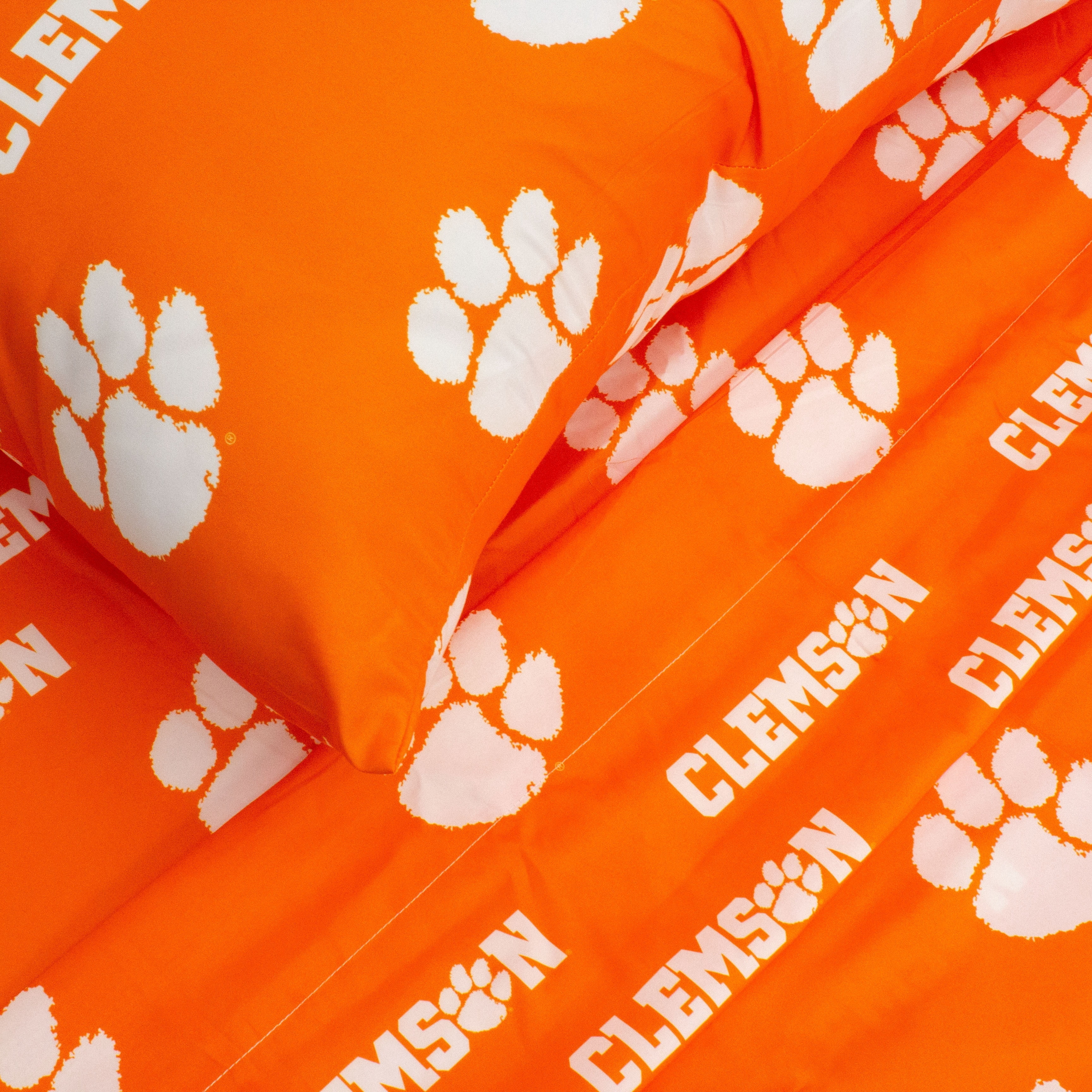 Clemson Tigers Sheet Set Choose From Sizes and Colors Orange Cotton King 299 and Below