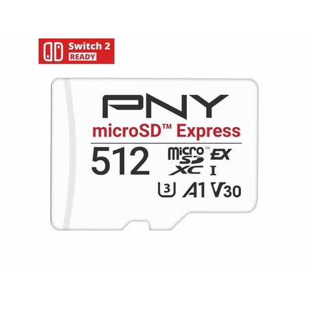 PNY 512GB MicroSD Express microSDXC Memory Card with Adapter up to 890MB/s P-SDU512P31EXP-GE For NINTENDO SWITCH 2
