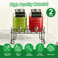 thumbnail image 2 of 1 Gallon Glass Drink Dispensers for Parties, TAIMASI 2 Pack Beverage Dispenser with Stand & Stainless Steel Spigot, Leakproof Lemonade Drink Dispenser for Sun Tea, Homemade Juice, 2 of 8