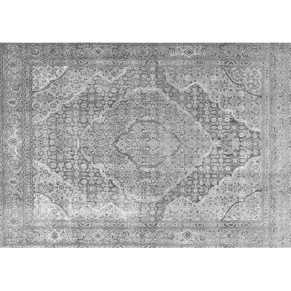 Ahgly Company Indoor Rectangle Medallion Gray Traditional Area Rugs, 2' x 4'