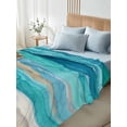 thumbnail image 5 of Teal Coastal Flat Sheets Only Twin XL Size, Soft Breathable Bed Top Sheets for Mattress, Summer Beach Nautical Abstract Art Luxury Bedding Flat Sheets for Home Hotel Bedroom Bed Protection, 5 of 9