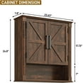 thumbnail image 2 of Farmhouse Wall Medicine Cabinets with 2 Barn Doors,Wood Bathroom Storage Cabinet with Roman Column Decor, Farmhouse Storage Cabinets with Adjustable Shelf & Door Cabinets, Rustic Brown, 2 of 7
