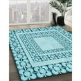 thumbnail image 3 of Ahgly Company Machine Washable Indoor Rectangle Transitional Tron Blue Area Rugs, 2' x 5', 3 of 7
