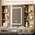 thumbnail image 4 of Tocador De Maquillaje - Multifuncional - Espejo LED - Estación de Carga - Vanity Tocador Para Recamara 2 cajones, estantes de 3 niveles - Tocador Moderno de lujo 3 modos de luz fría, neutra y cálida, 4 of 6