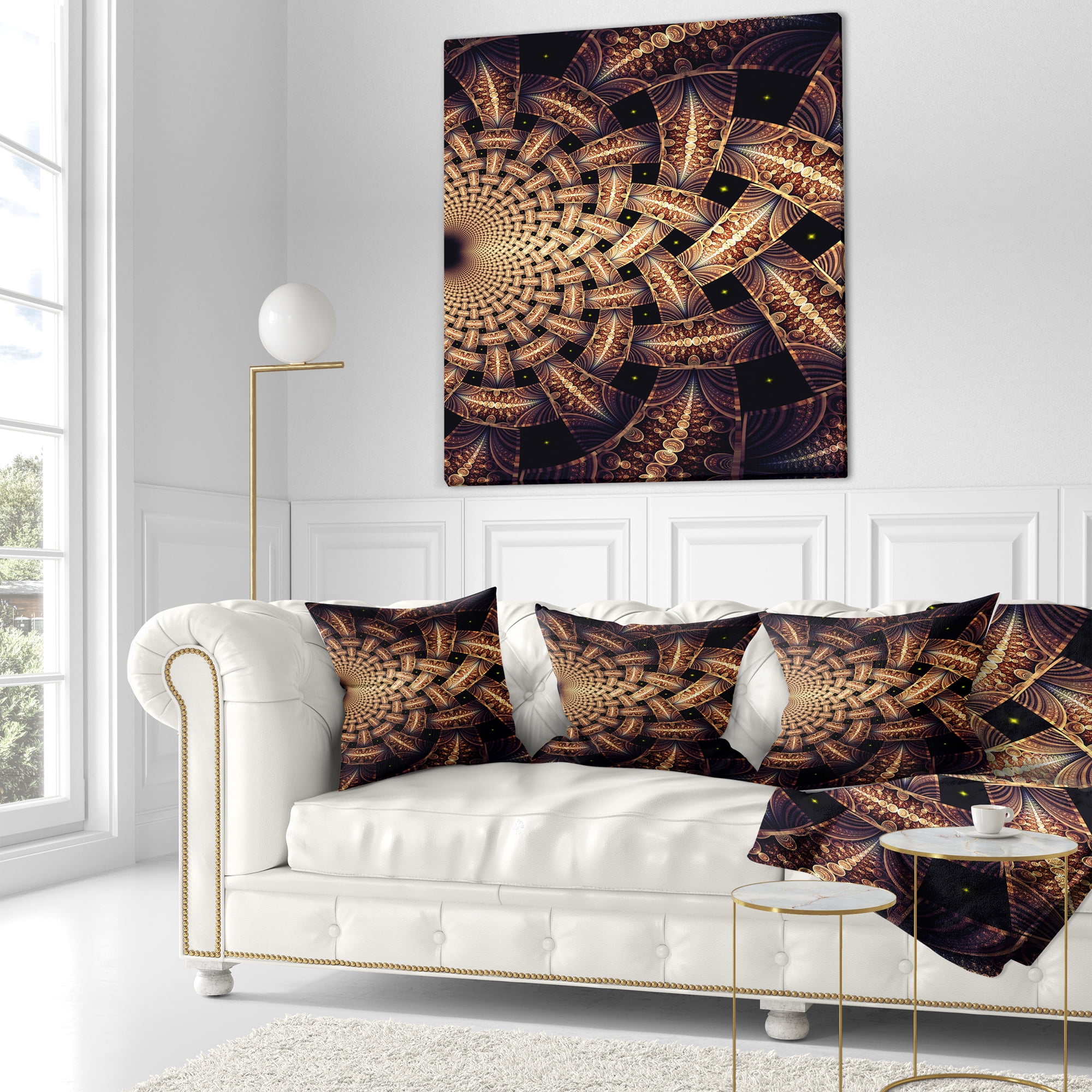 Designart 18" x 18" Contemporary, Modern Black Polyester Throw Pillow