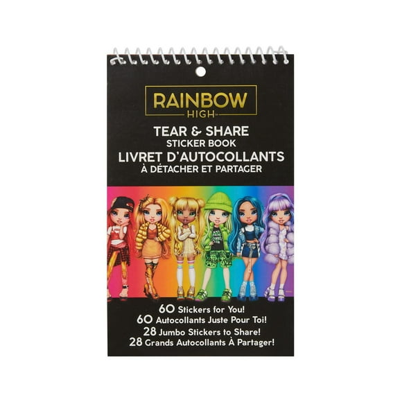 LIVRE D'AUTOCOLLANTS RAINBOW HIGH À DÉCHIRER ET À PARTAGER