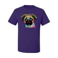 thumbnail image 2 of Pugs and Kisses Cute Dog Neon Rainbow Pug Dog Lover Men's Graphic T-Shirt, Purple, 5XL, 2 of 3