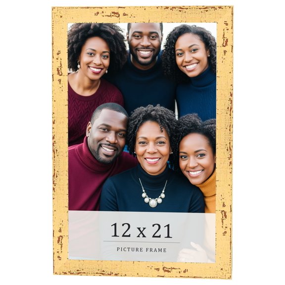 12x21 Frame Yellow Real Wood Picture Frame Width 1.25 inches | Interior Frame Depth 0.5 inches |