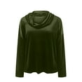 thumbnail image 3 of APEXFWDT Women's Slouchy Neck Velvet Top Long Sleeve Casual Pullover Christmas Soft Shirt for Daily Wear, 3 of 9