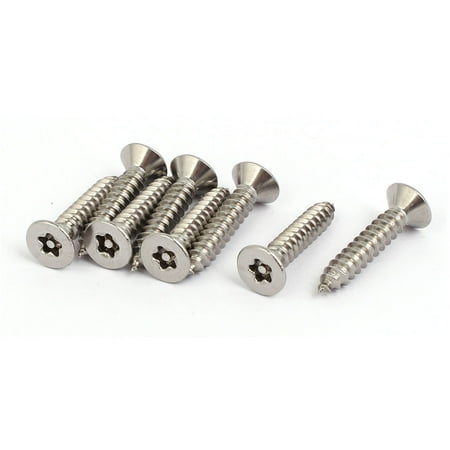 

M4.8x25mm 304 Stainless Steel Flat Head Torx Self Tapping Screw T25 Drive 8pcs