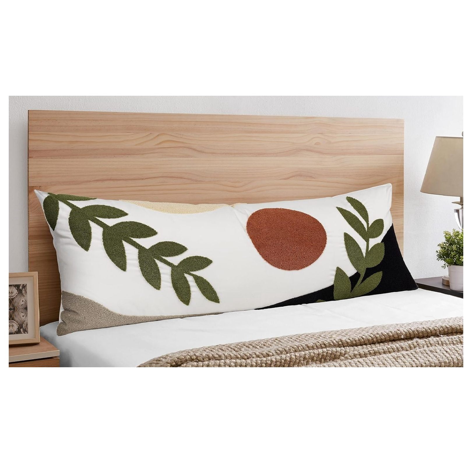 Boho Shabby Chic Desert Boy Girl Neutral Unisex Body Pillow Cover Case Decorative Accent Long Couch Kids Bed Pregnancy Pillowcase 54x20 Green Orange Bohemian Celestial