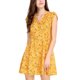 thumbnail image 3 of Vestido Fluido Floral con Cinturón y Cuello en V Cruzado Boho Amarillo S Allegra K, 3 of 8