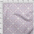 thumbnail image 2 of oneOone Cotton Jersey Purple Fabric Dot & Quatrefoil Geometric Craft Projects Decor Fabric Printed By The Yard 58 Inch Wide, 2 of 4