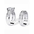thumbnail image 2 of PalmBeach Jewelry 3.37 TCW Cushion-Cut Cubic Zirconia Two-Piece Bridal Set in Platinum-plated Sterling Silver, 2 of 5