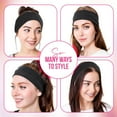thumbnail image 2 of ZOUYUE Hair Headbands for Women Stretch Fashion Headbands 10 Pack Non-Slip Head Wraps Great for Spa, Sports, Yoga, Pilates, Running, Gym Headband, Workouts - Black, 2 of 7