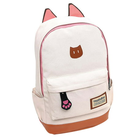School Backpack for Teens Clearance! White Cute Schoolbag Laptop Shoulder Bag Daypack for Teen Girls Boys, Canvas Casual Daypack Shoulder Bag Gift for Juniors, (Best Backpacks For Junior High)