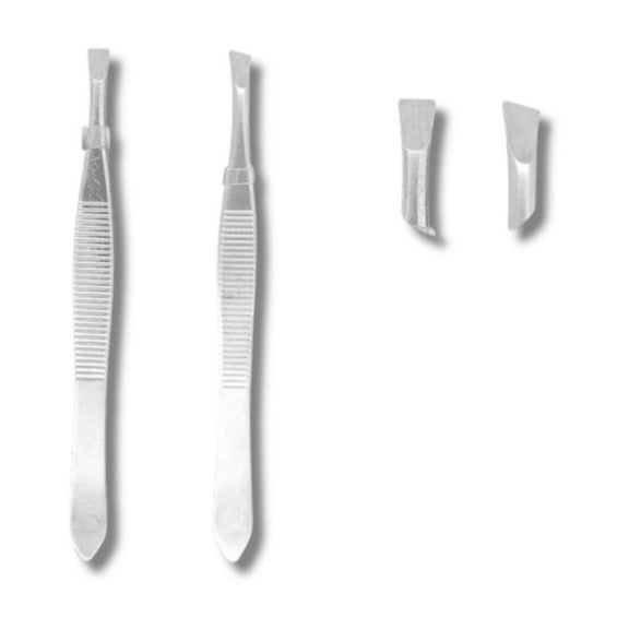2-Piece Stainless Steel Slant Tip Eyebrow Tweezers Set
