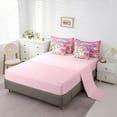 thumbnail image 5 of Manfei Cute Cartoon Unicorn 7 Pieces Bedding Comforter Set,Colorful Rainbow Candy Full Bedding Set,Kawaii Daisy Flower Fitted Sheet Flat Sheet For Girl,Microfiber Bedroom Decor Reversible, 5 of 8