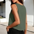 thumbnail image 5 of YUGYXL Womens Tank Tops Solid Button Crewneck Sleeveless Summer Tops Loose Fit Army Green, 5 of 8