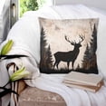 thumbnail image 3 of 18x18 Pillow Covers Set of 2, Vintage Forest Deer Throw Pillow Covers Decorative Couch Cushion Case, Rustic Country Wildlife Woodland Microfiber Square Pillowcases for Bedroom Car Living Room, 3 of 7