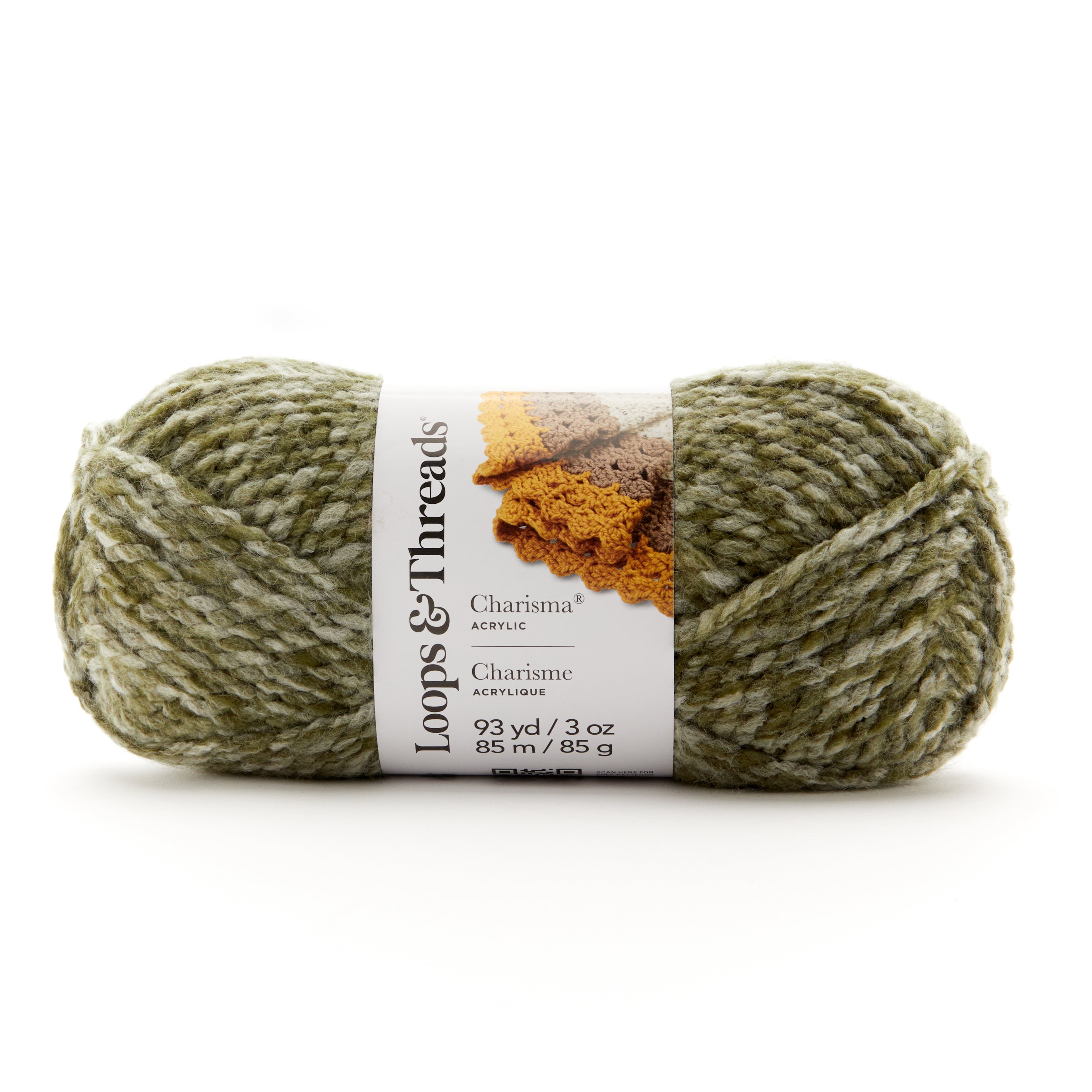 Loops & Threads Charisma Heather Yarn, Soft Bulky Weight Oeko-Tex Certified Acrylic, Assorted Heathered Shades, 3 oz., 6-Pack