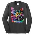 thumbnail image 3 of Cute Cat | Dean Russo Art Animal Lover Mens Long Sleeve Shirt, Charcoal, Medium, 3 of 6