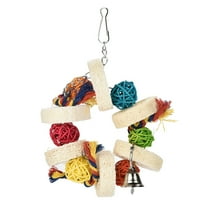 Huanghuaa Parrot Toy Birds Hanging Toy Biting Chewing Loofah Sponge