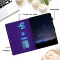 thumbnail image 2 of Case for Samsung Galaxy Tab A 10.1" 2016 SM-T580 / SM-T585, Embossed PU Leather Cover Flip with Smart Auto Wake / Sleep Stand Function Pencil Holder and Card Slots & Footgrip Case, Purple, 2 of 5