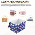 thumbnail image 6 of Yayeee Collapsible Cube Storage Bin with Lid Fabric Closet Decorative Basket with Handles, Blue Colorful Candies, 6 of 7