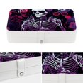 thumbnail image 4 of Skeleton Elegant PU Leather Jewelry Box with Removable Compartment and Earring Holder - Decorative Storage Box - Portable, 4 of 6