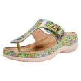 thumbnail image 1 of IUJSOY Wedge Sandals Slides for Women Retro Metal Buckle Open Toe Arch Support Summer Sandals, 1 of 8
