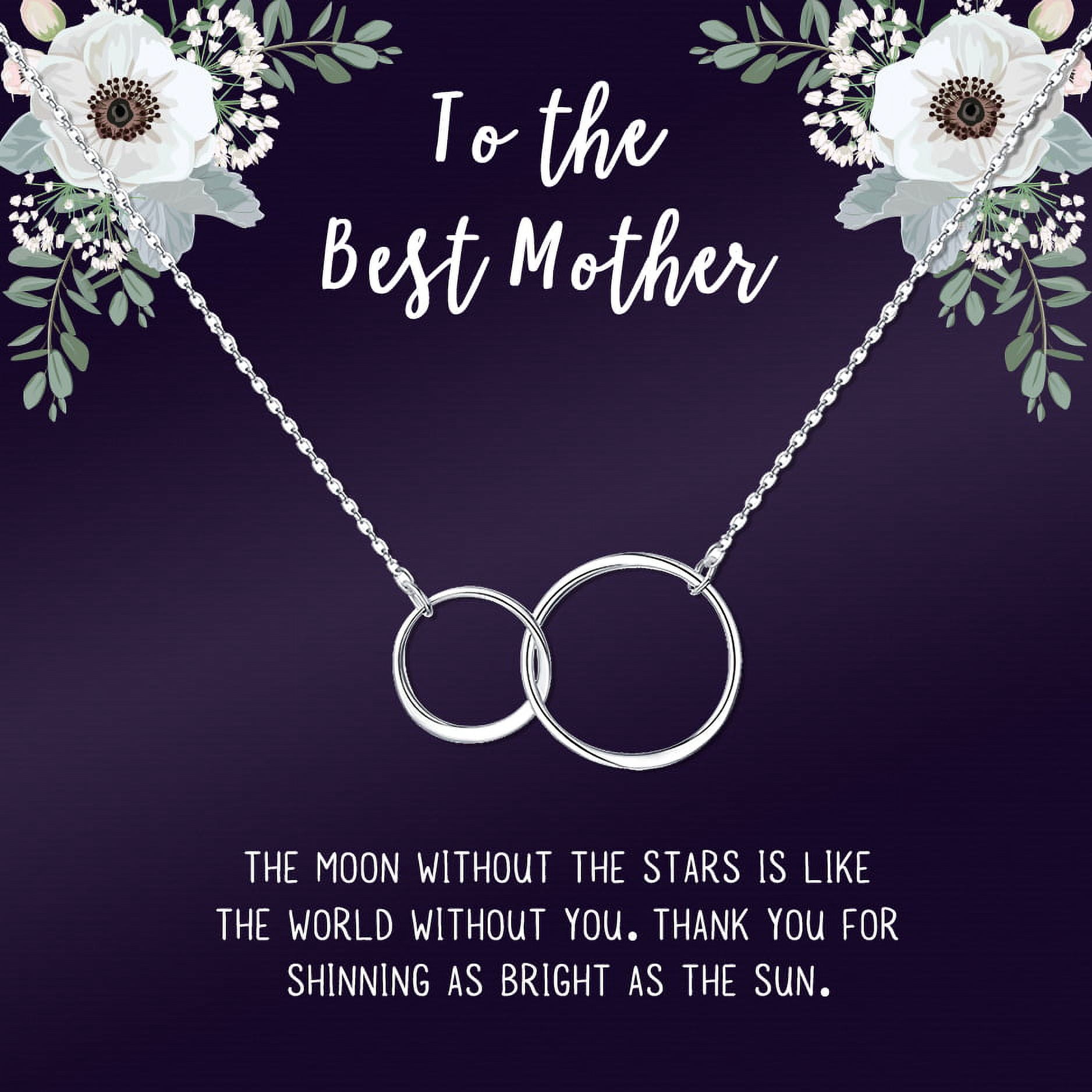 To The Best Mother Mother's Day Gift, Gift for Her, Gift for Her, Mother's Day Jewelry with Card, Card and Necklace Set for Mother's Day, Gift for Mom [Silver Infinity, No-Personalized Card]