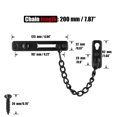 thumbnail image 2 of Jqk Cerradura De Cadena Para Puerta Protector De Puerta De Acero Inoxidable Negro Con Resorte Cerradura De Prensa Antirrobo Paquete De 2 Negro Mate Hdc100-Pb-P2, 2 of 5