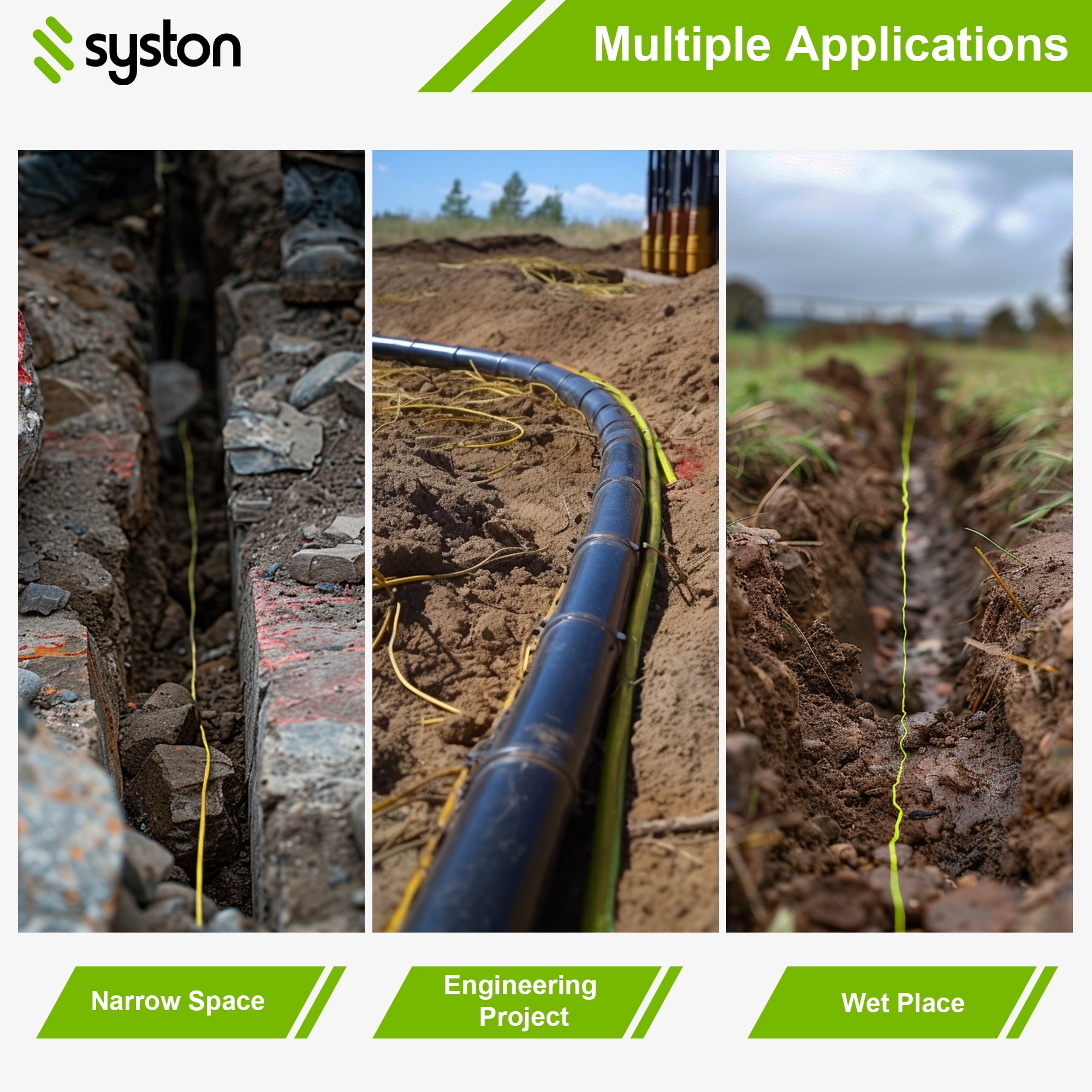 SYSTON CABLE TECHNOLOGY 14 AWG Tracer Wire Direct Burial 600V 1 Solid Bare Copper Conductor, HMWPE Insulation UV Resistant Tracer Wire to Locate Underground Gas Pipelines - Yellow, 250 FT