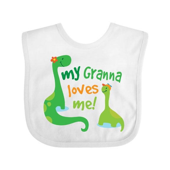 Inktastic My Granna Loves Me Grandson Boys Baby Bib