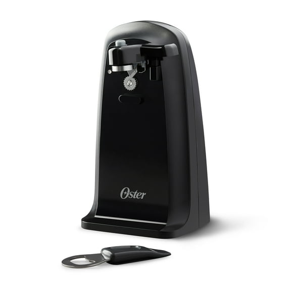 Oster Electric Can Opener with Power Pierce Cutting Blade for Precise Edges, Black