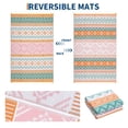 thumbnail image 7 of HIWEAVER 8' x 10' Pink/Green Outdoor Rug PP Plastic Straw Woven Waterproof Patio Rug with Border Portable Outside Carpet for Balcony Deck Picnic Garden Decor, 7 of 7