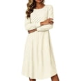 thumbnail image 4 of Omexry Cute Summer Dresses Women's Fashion And Leisure Splicing Long Sleeve Round Neck Loose And Comfortable Dress, 4 of 7