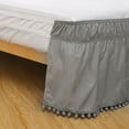 thumbnail image 5 of XIA0LE Wrap Around Ruffled Bed Skirt Non-Slip , 40x75in, Elastic Dust Ruffle With Adjustable Belts, Fade & Wrinkle Resistant, Easy To Put On, Bed Frame Cover, Machine Washable (Gray), 5 of 6