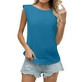 thumbnail image 2 of Pxiakgy Tank Top for Women Sleeveless Shoulder Pad Loose Fit T Shirt Vest for Women Going Out Tops Sleeveless Summer Tops Clothes Outfits 2025 F M, 2 of 8