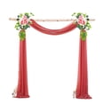 thumbnail image 1 of kurtrusly 2pcs/set Polyester Arch Drape Durability Non-shedding Wedding Decor Courtyard Wedding Drape Chiffon Red, 1 of 6
